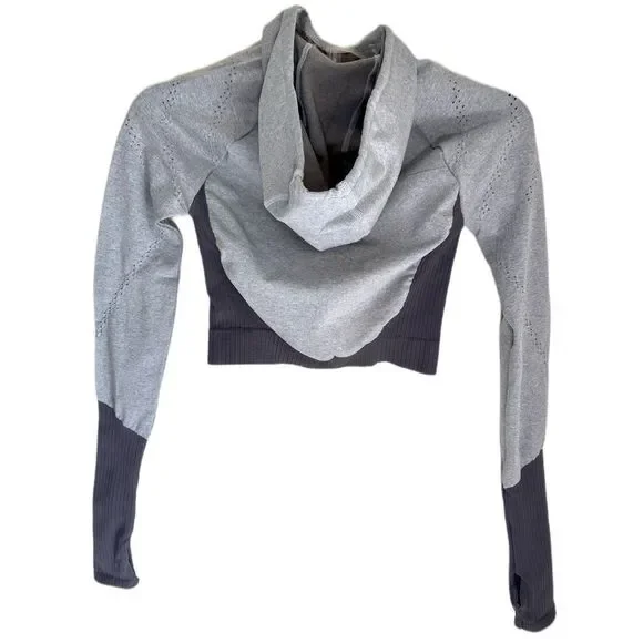 New FP Movement Good Karma Heather Run Cropped Hoodie Jacket - Picture 5 of 12